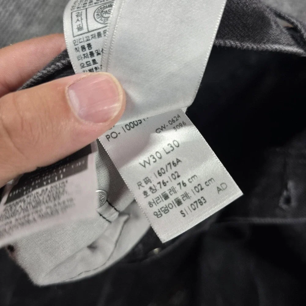 Levi's 501 '90s Jeans Mens 30x30 Black Stone Wash Relaxed Straight Button Fly